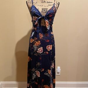 Women’s Size S Front Tie Floral Summer Spaghetti Strap Dress